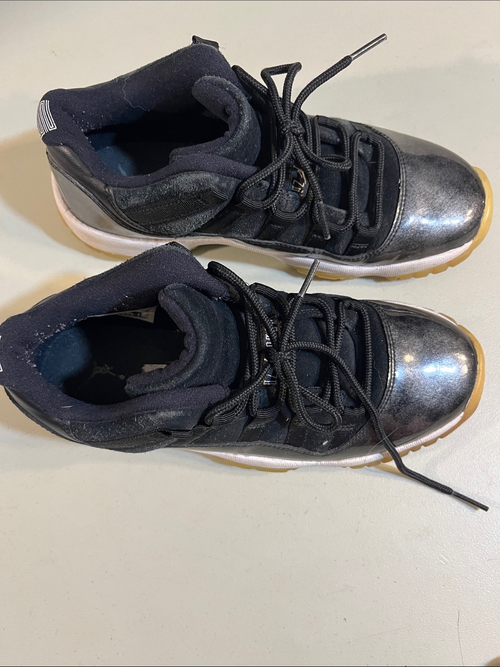 Jordan Kids Black with Metallic Silver Toe Low Top Sneakers